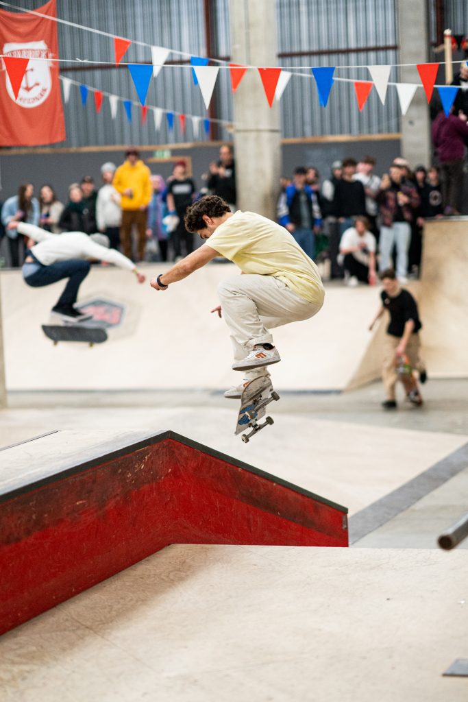 Douwe Macare tijdens de Pola Contest 2022 in Skatepark de Fabriek in Enschede