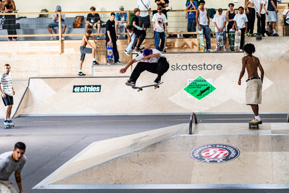 Rotterdam-Open-2023-Skateland-sewa-kroetkov-fs-flip Sewa Kroetkov tijdens de Rotterdam Open in 2023 bij Skateland Rotterdam