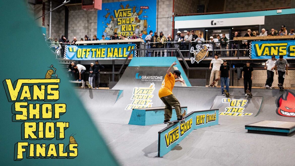 Full recap of the Vans Shop Riot European Finals 2023 at Greystone Action Sport Skatepark in Manchester England