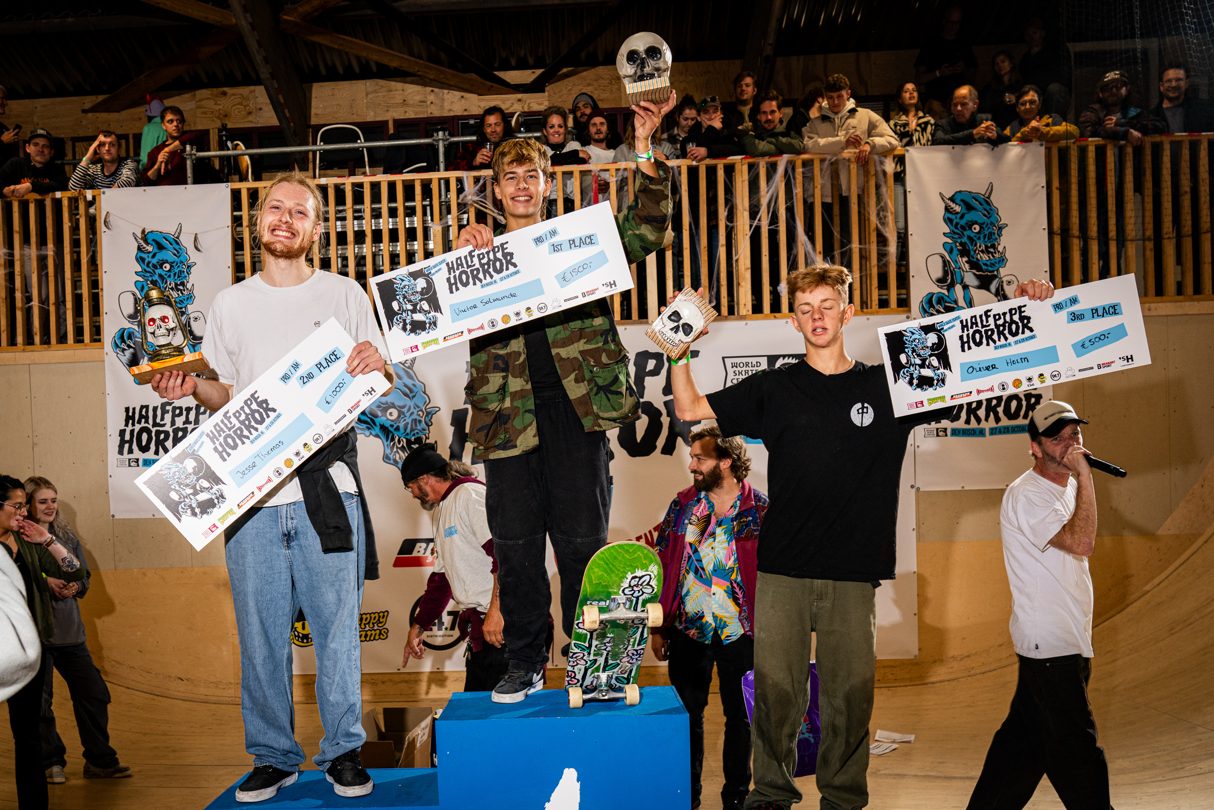 Winners Pro/AM at Halfpipe Horror 2023 at World Skate Center 2023