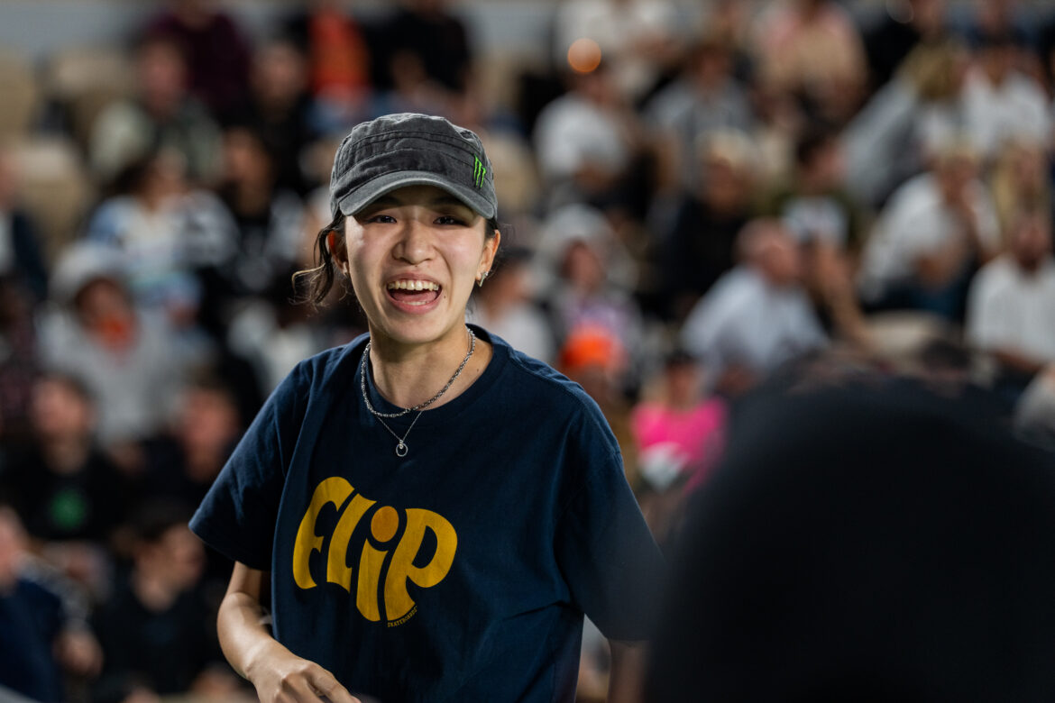 Liz Akama Uemura during the SLS Paris 2026 women's competition at Roland-Garros in Paris.