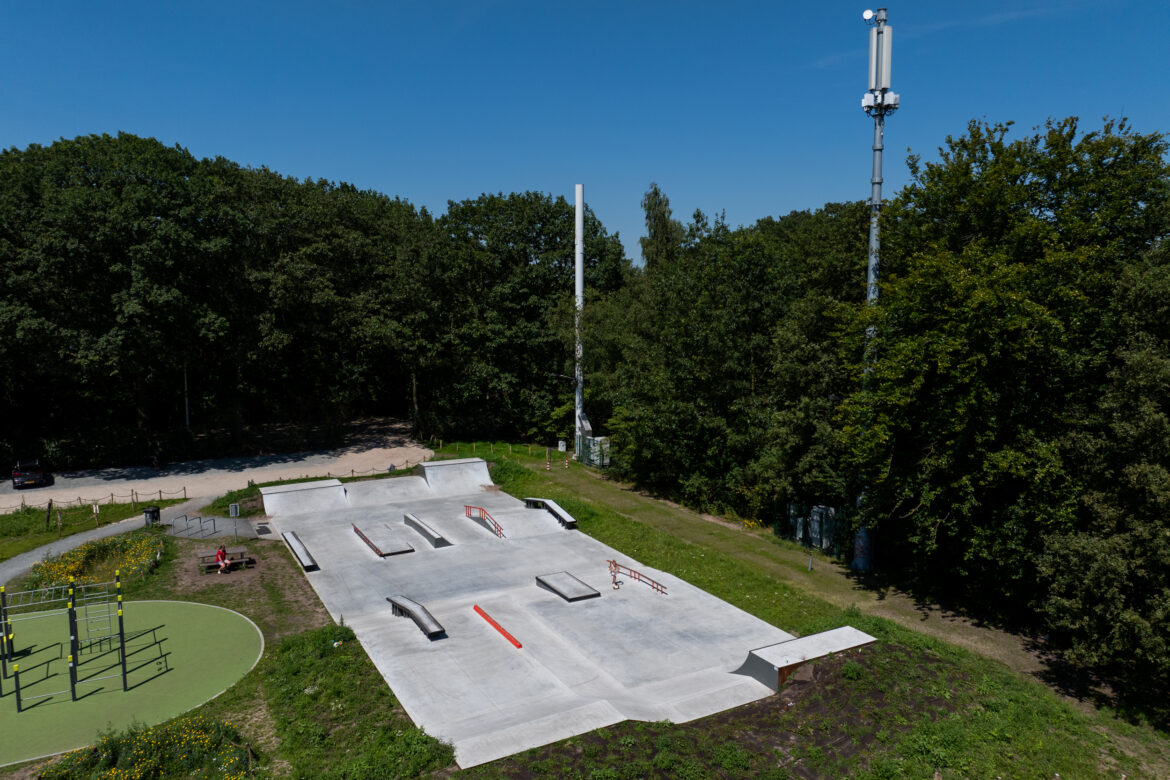 Nine Yards Skatepark Brasschaat (BE) Luchtfoto van Mishage Skatepark Brasschaat