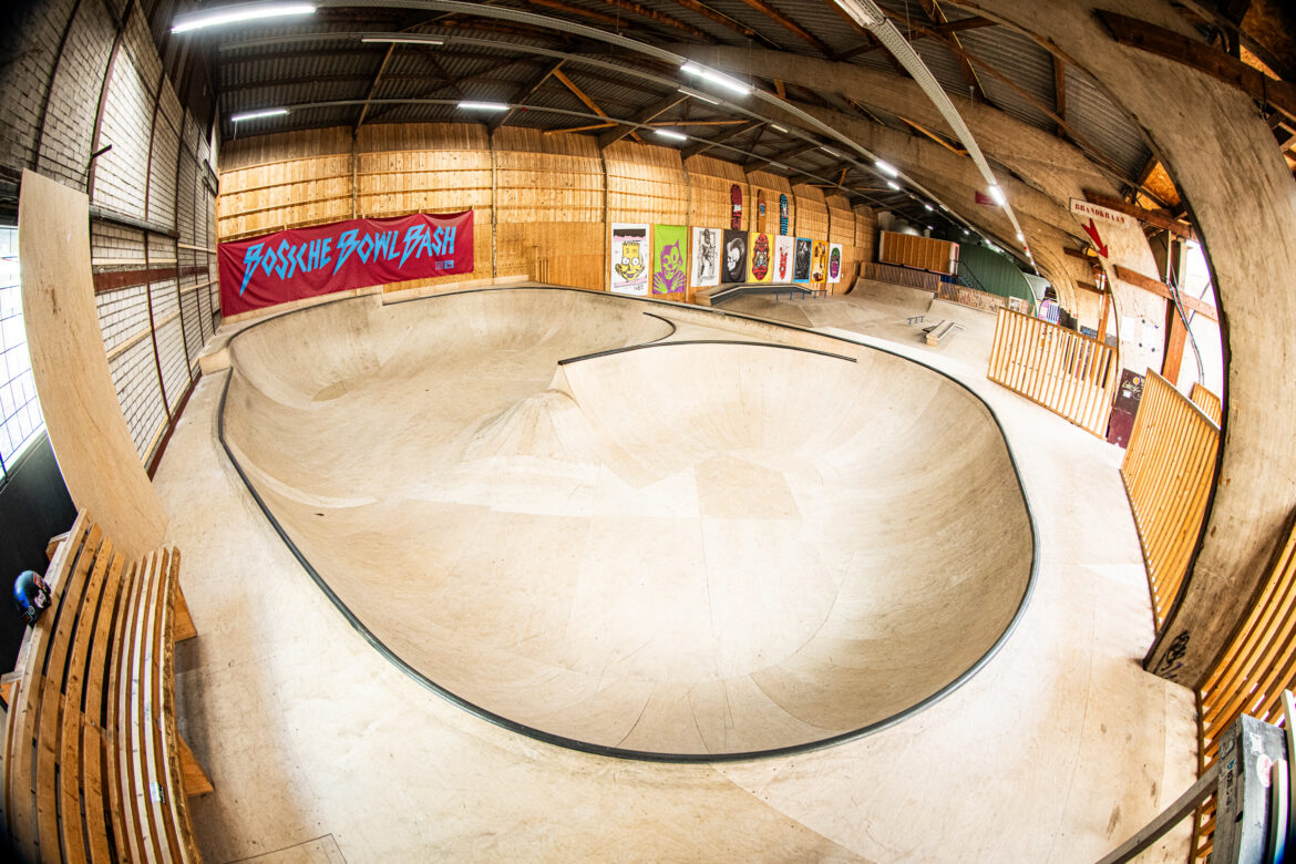 Overview of Indoor bowl at World Skate Center Skatepark, Den Bosch.