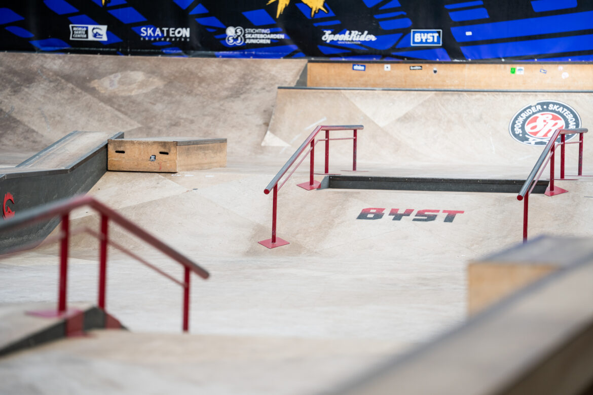 Details van indoor skatepark World Skate Center in Den Bosch.