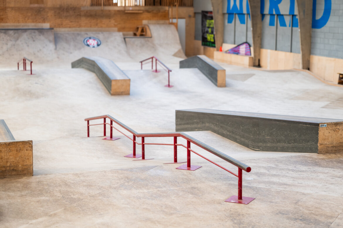 Details van indoor skatepark World Skate Center in Den Bosch.